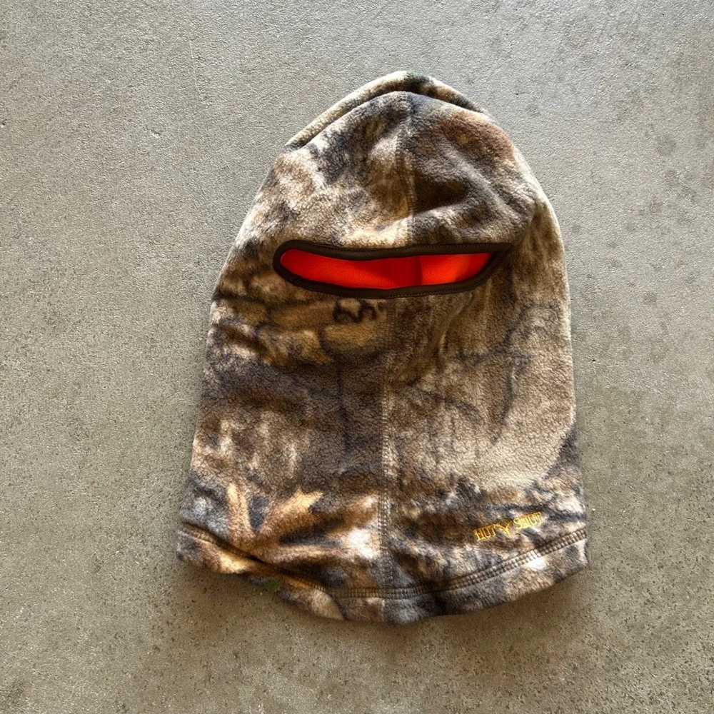 Vintage Hot Shot Camo Realtree Full Face Cover Ski Mask Balaclava One Size Brown